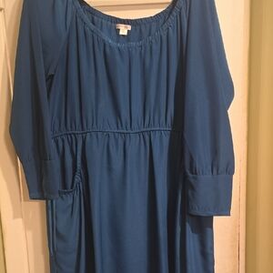 Xhilaration Teal Blue Long Sleeve Dress